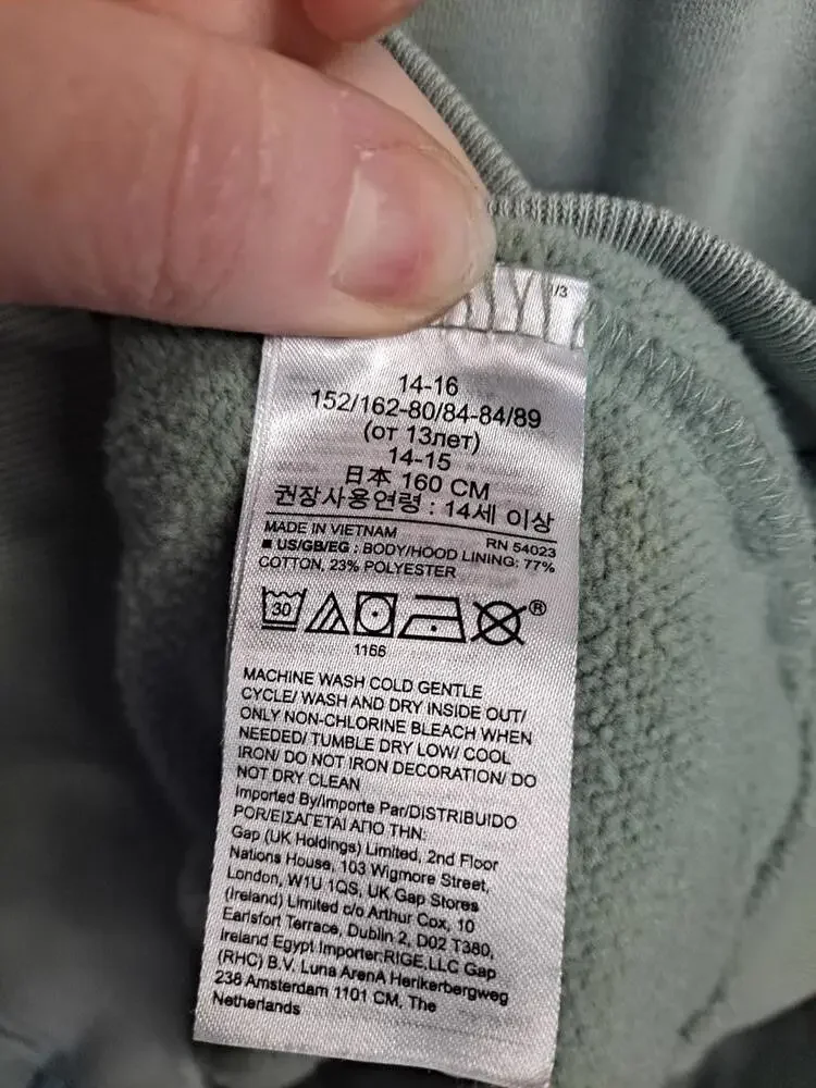 Gap Kids Upstate Hooded Full Zip‎ Sweatshirt Size 14-16